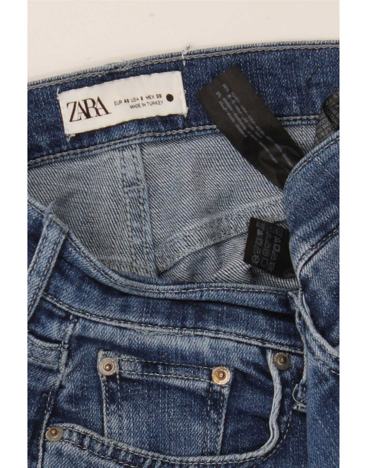 Zara Dame Straight Jeans EU 40 Medium W30 L27 Blå Bomuld