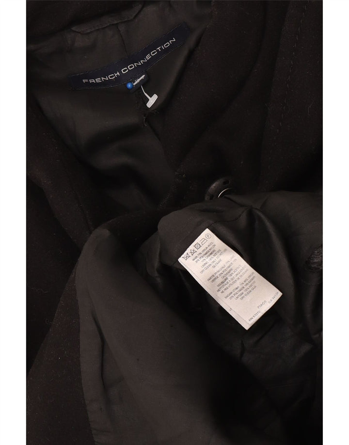 French Connection Dame Oversized Overfrakke UK 8 Small Black Virgin Wool