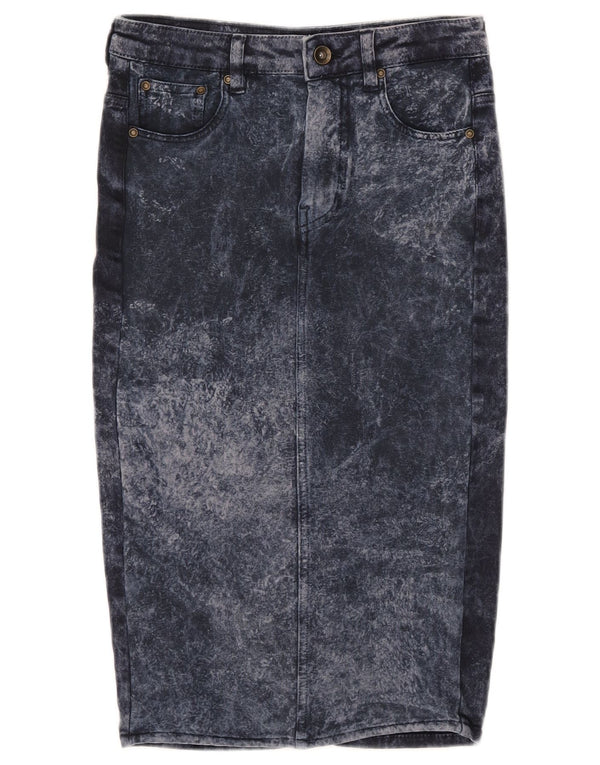 Zara Trafaluc denimnederdel til kvinder EU 34 2XS W24 Marineblå Tie Dye Bomuld