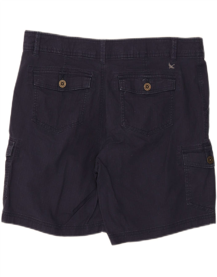 EDDIE BAUER Womens Cargo Shorts US 12 Large W36  Navy Blue Cotton
