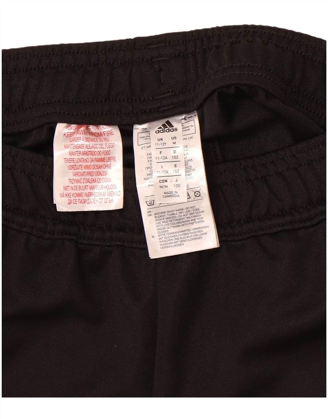 ADIDAS Boys Climalite Tracksuit Trousers 11-12 Years  Black Polyester