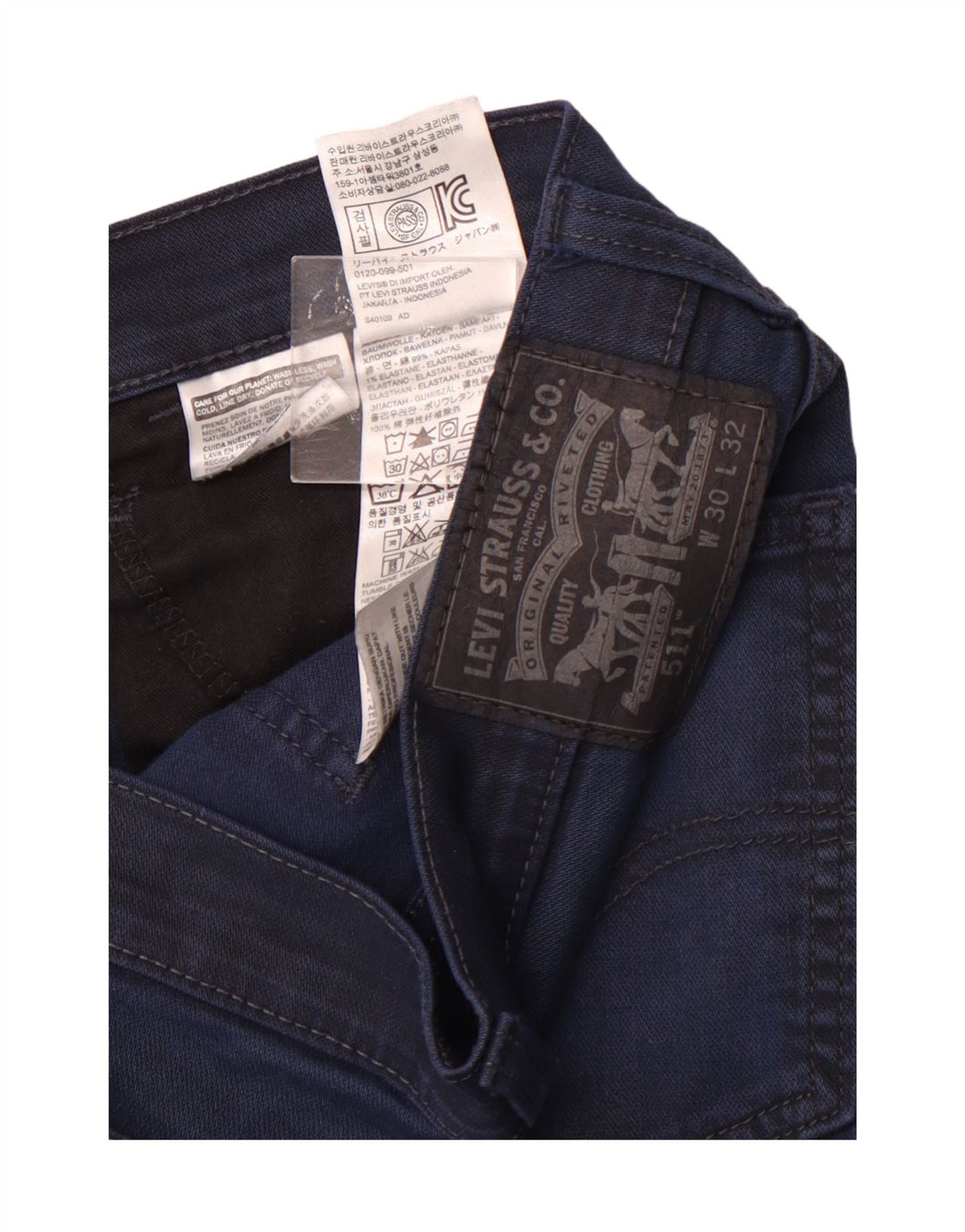 Levi's Herre 511 Slim Jeans W30 L32 Marineblå Bomuld