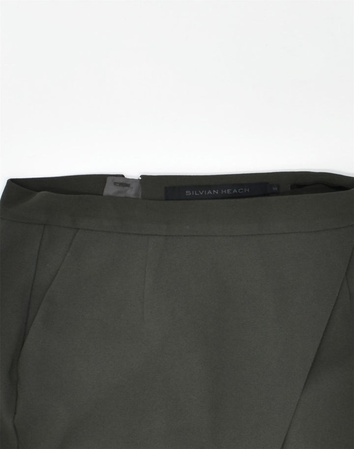 VINTAGE Womens Asymmetric Pencil Skirt XS W26 Grey Polyester | Vintage | Thrift | Second-Hand | Used Clothing | Messina Hembry 
