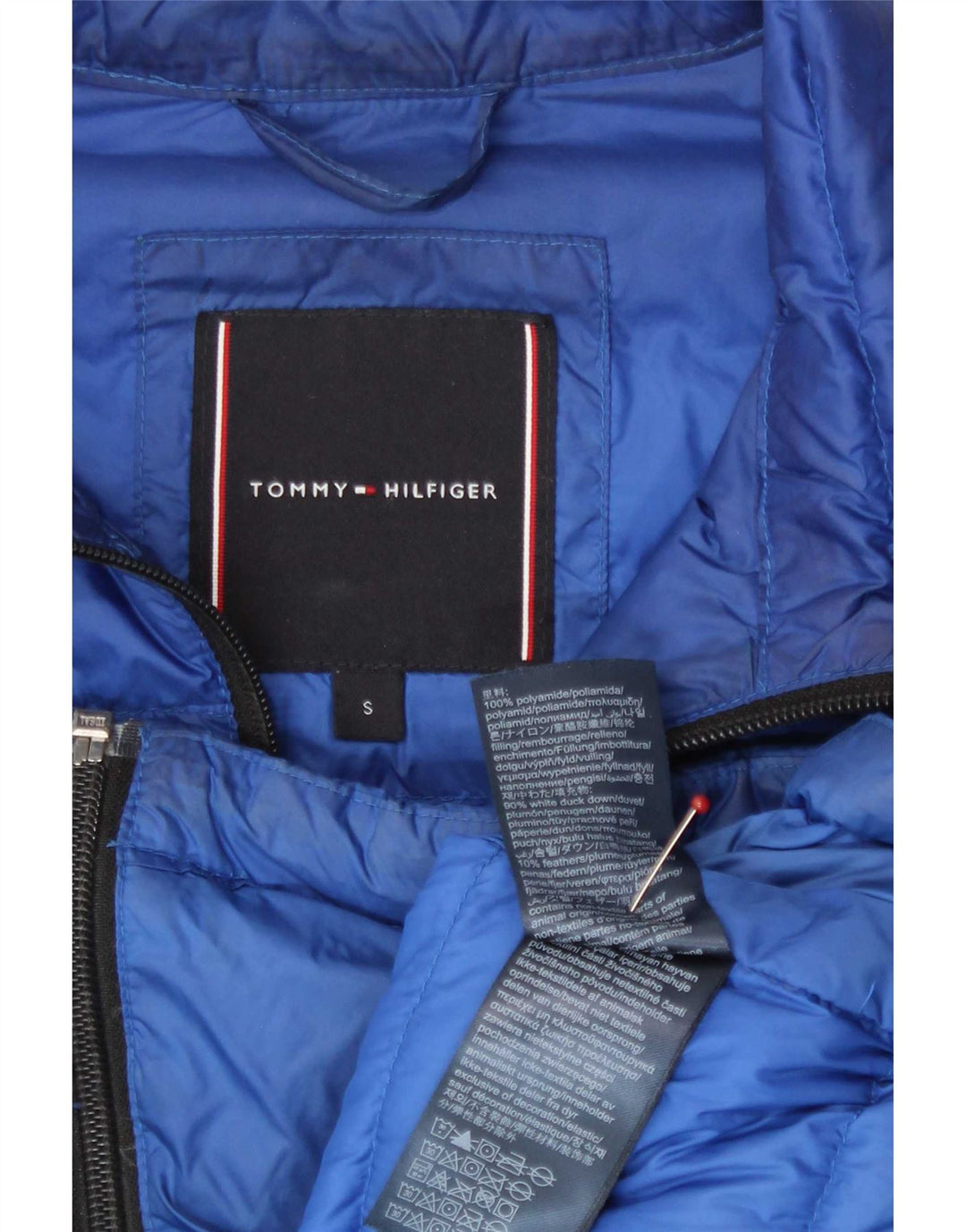 Tommy Hilfiger Herre polstret jakke UK 36 Lille blå polyamid
