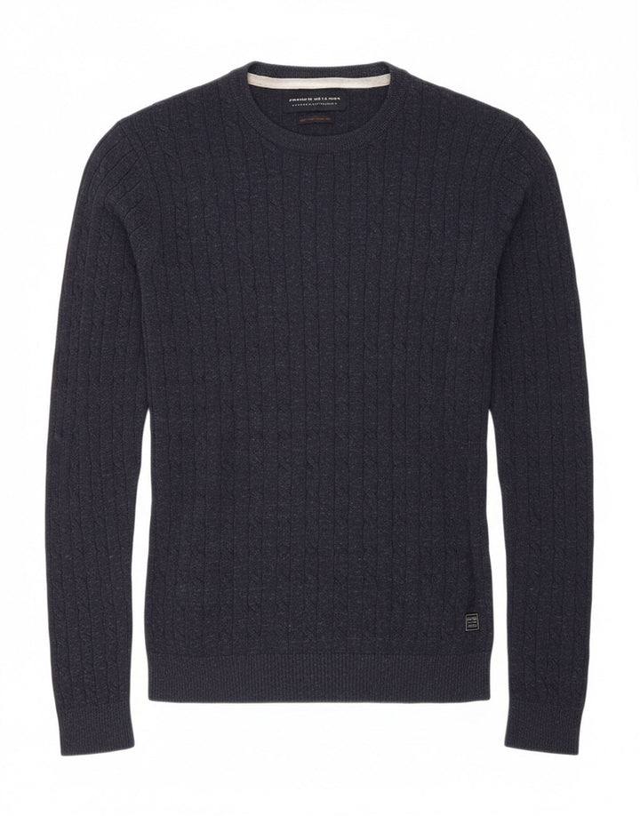JACK & JONES Mens Crew Neck Jumper Sweater Small Navy Blue Cotton
