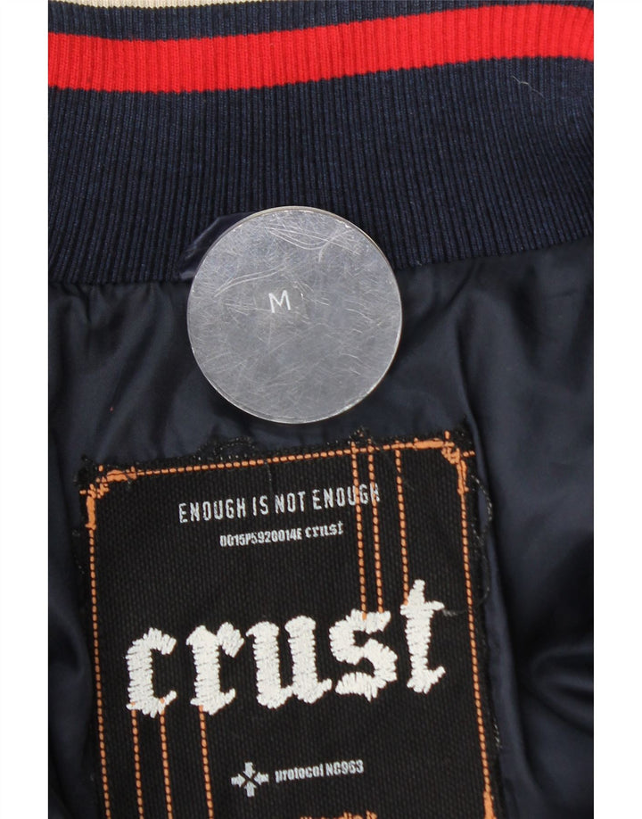 Crust Herre Bomber Polstret Jakke UK 38 Medium Navy Blue Colourblock