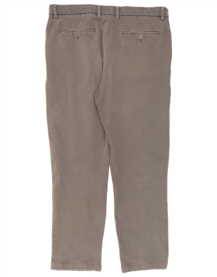 Marks & Spencer Herre Slim Chino Bukser W36 L31 Grå Bomuld