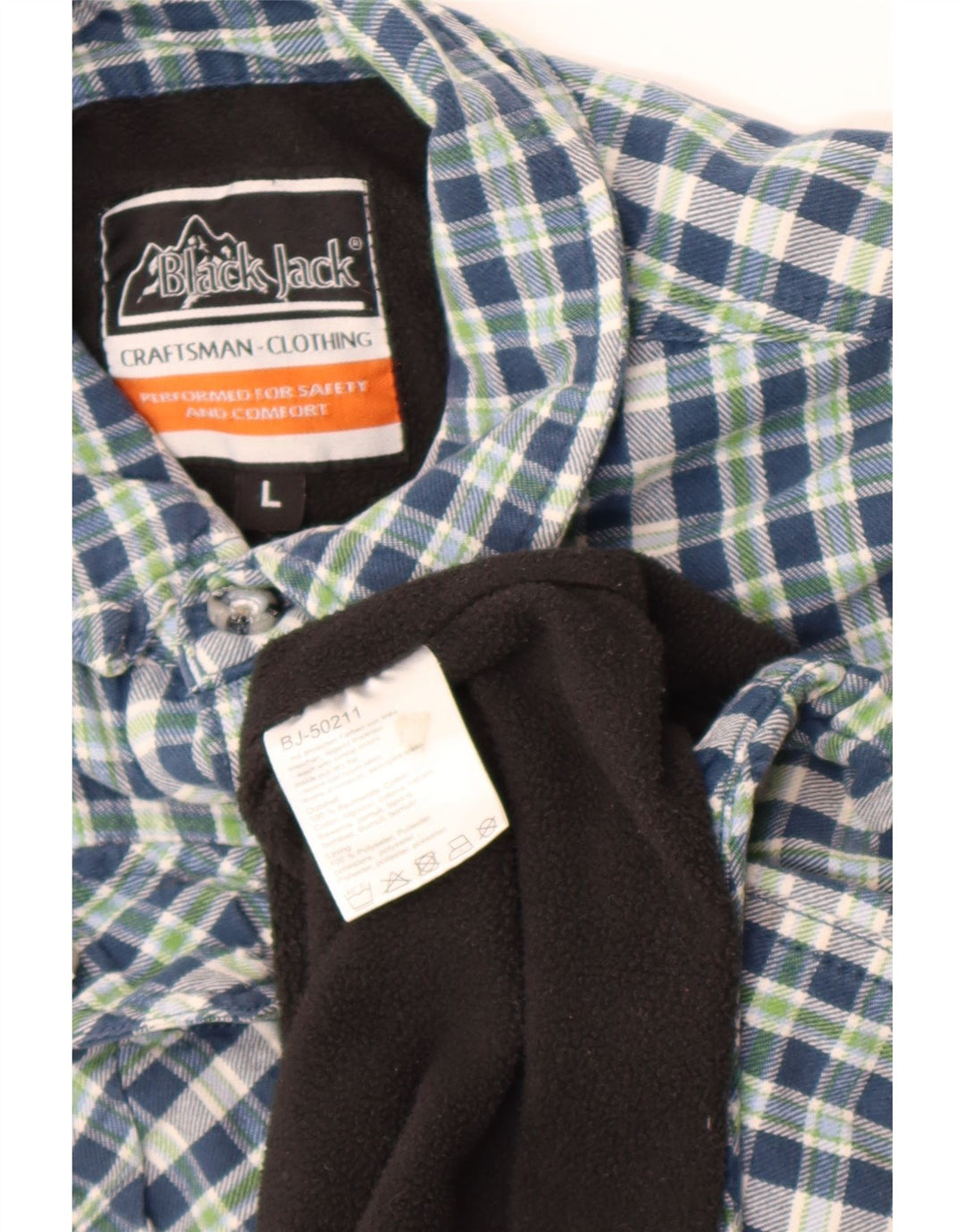 Black Jack Herre Lumberjack Flanell Shirt Stor blå ternet bomuld