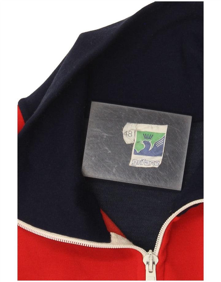 GRIFONI Sweatshirt med lynlås til mænd IT 48 Lille marineblå farveblok