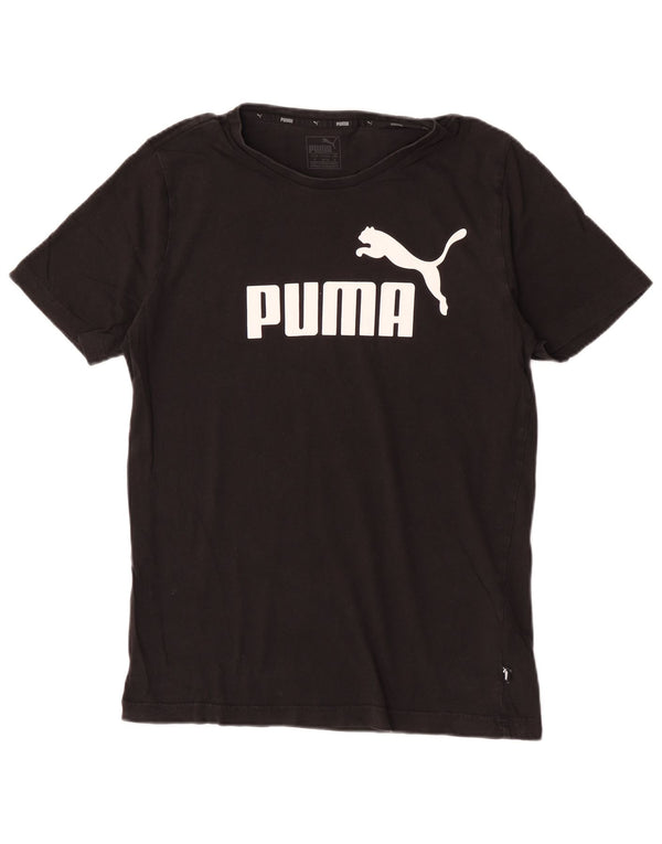Puma Herre Grafisk T-Shirt Top Medium Sort Bomuld