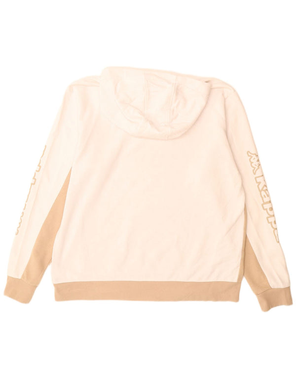 Kappa Herre grafisk hættetrøje XL Hvid Colourblock Bomuld