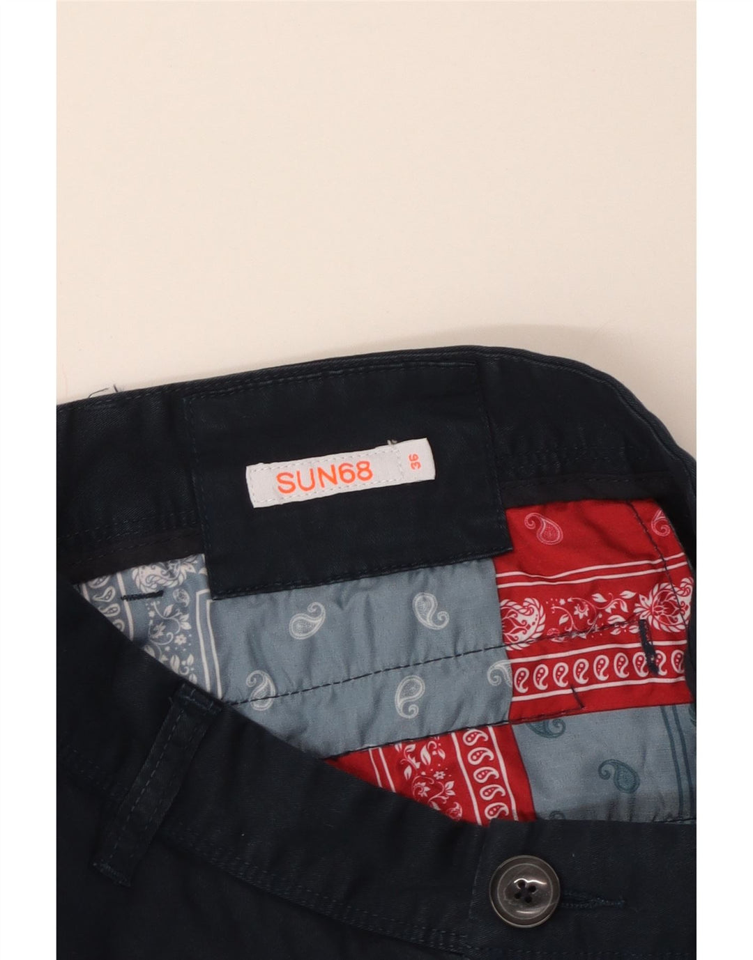 Sun68 Herre Cargo Shorts W36 Large Navy Blue