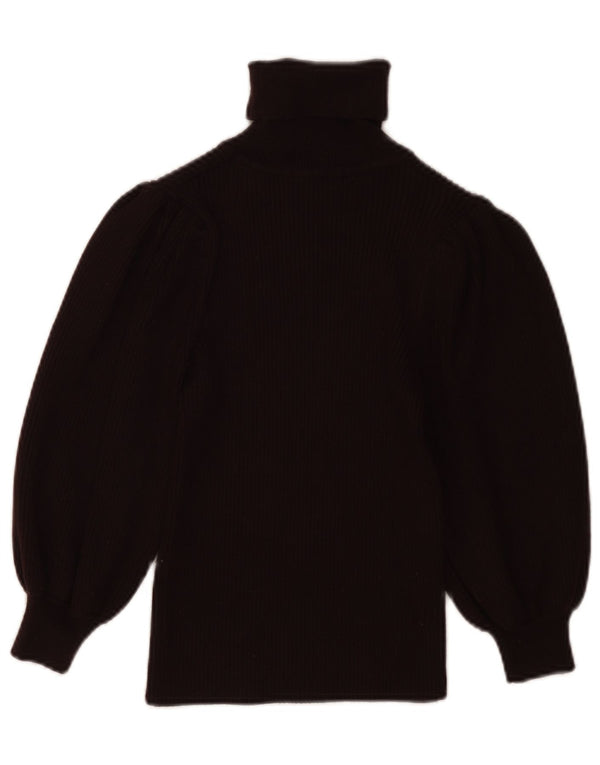 ZARA Womens Crop 3/4-ærmet rullehalstrøje DK 8 Small Black