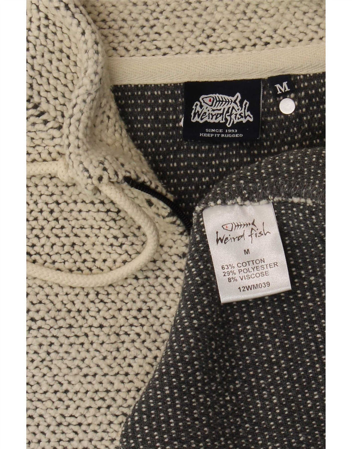 Weird Fish Herre Zip Neck Sweatshirt Jumper Medium Beige Bomuld