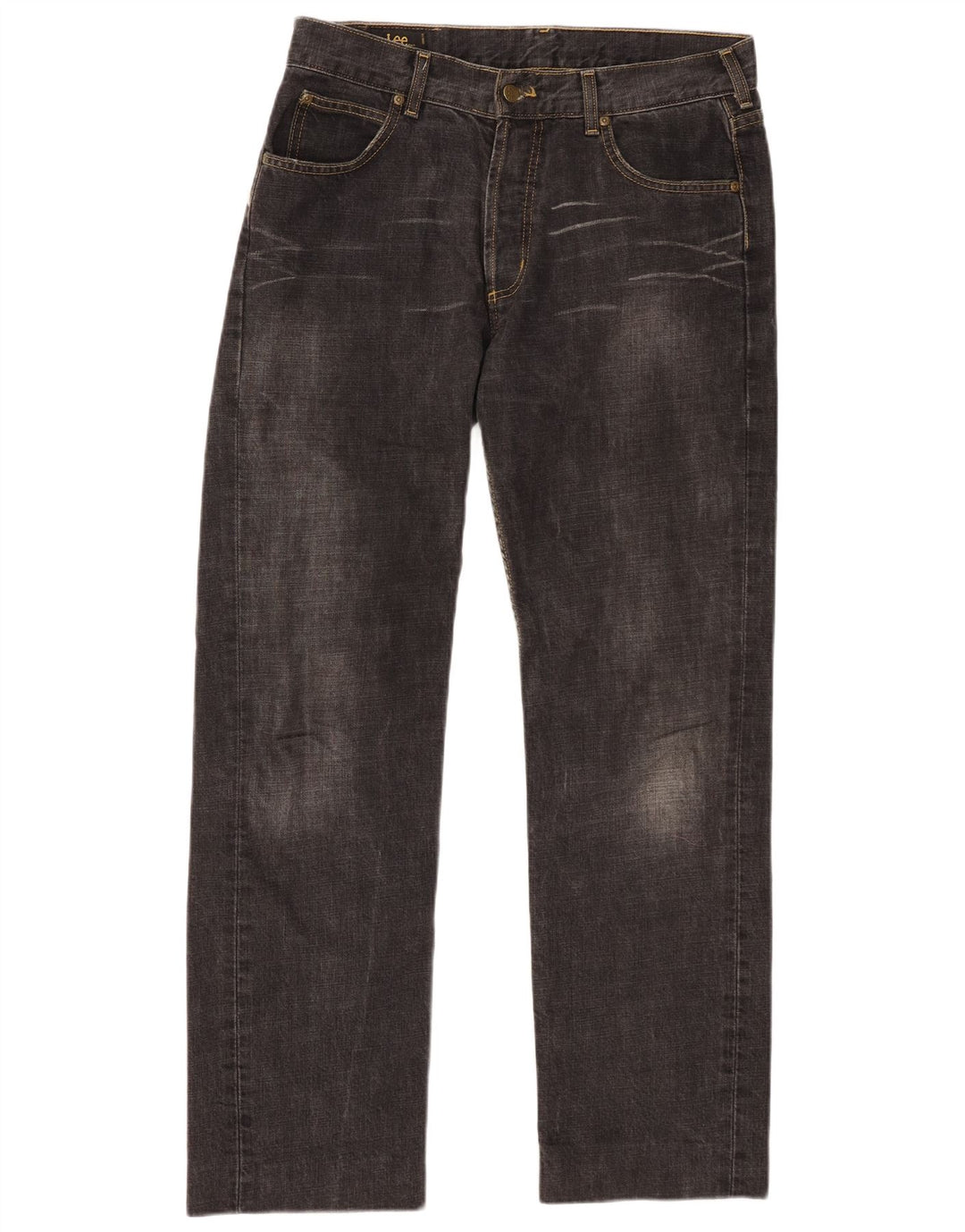 LEE Mens Seattle Straight Jeans W34 L30 Black Cotton