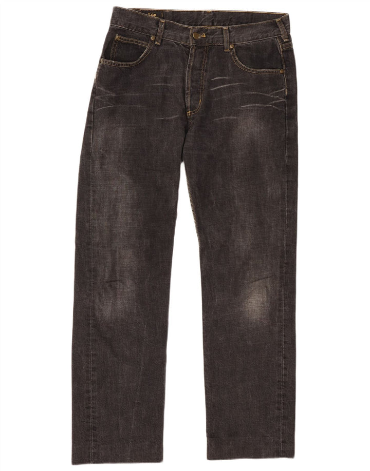 LEE Mens Seattle Straight Jeans W34 L30 Black Cotton