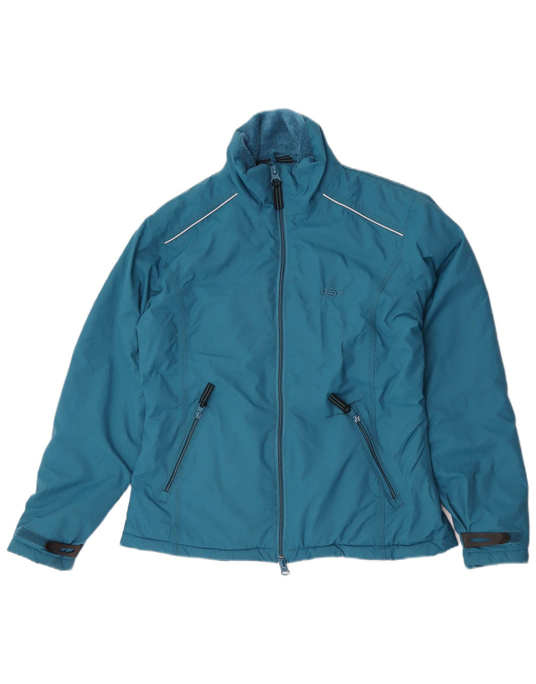 Vintage vindjakke til kvinder, UK 14 Medium Blue Nylon