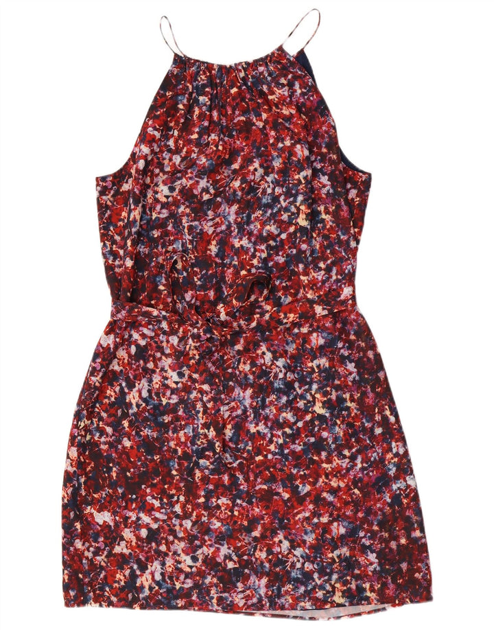 Dkny Womens Abstrakt Mønster Ærmeløs Skede Kjole UK 14 Large Red