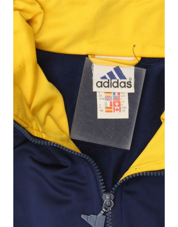 Adidas Træningsdragt til mænd Topjakke UK 44/46 Large Navy Blue Colourblock
