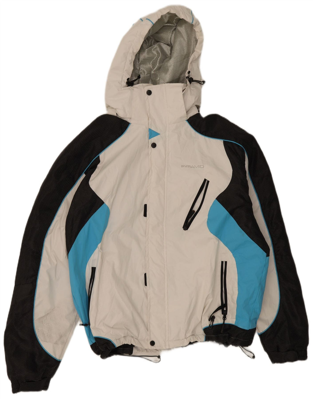 Pyramid Herre Hætte Skijakke UK 44 2XL Hvid Colourblock