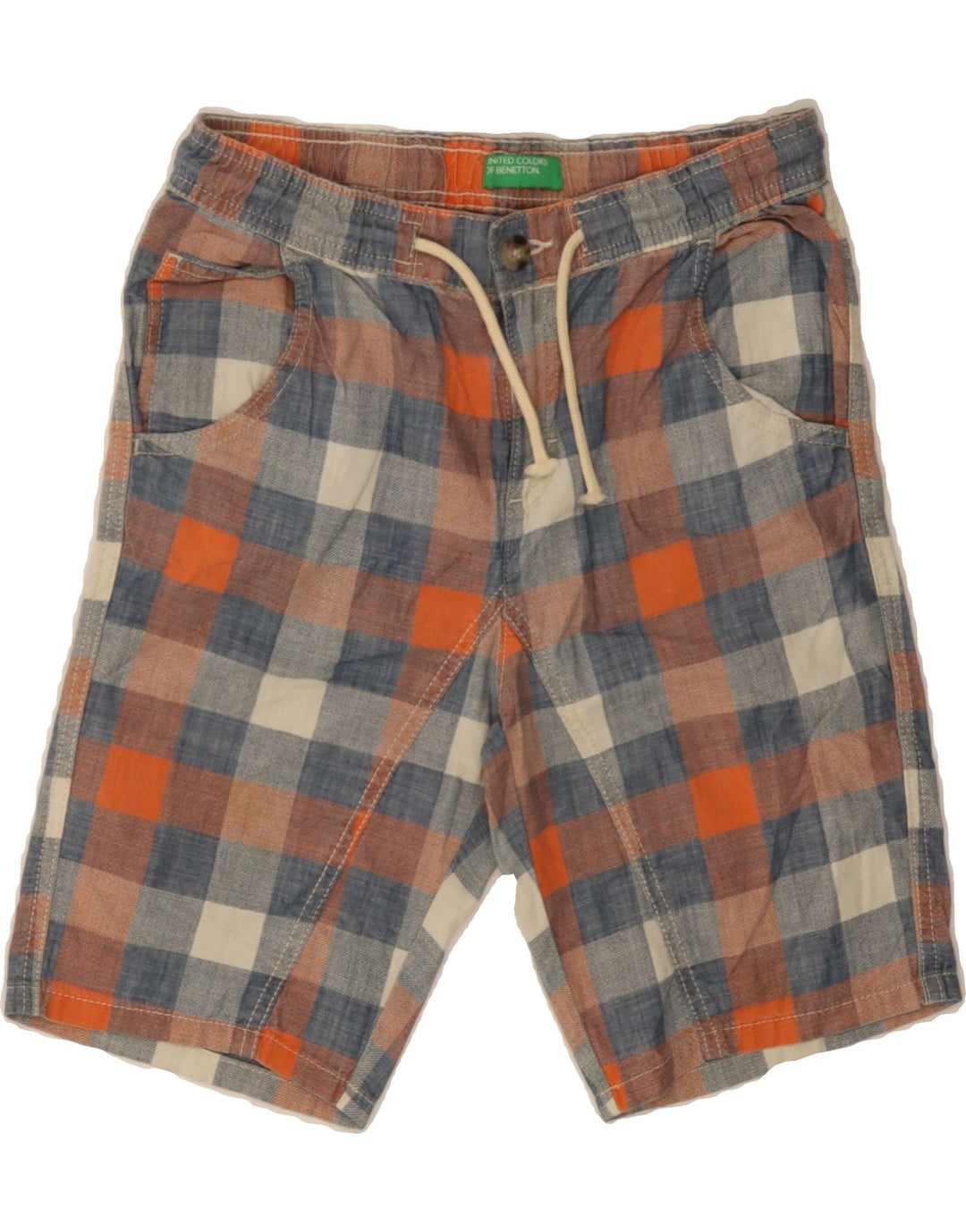 BENETTON Boys Casual Shorts 11-12 Years 2XL W28  Multicoloured Check Vintage Benetton and Second-Hand Benetton from Messina Hembry 