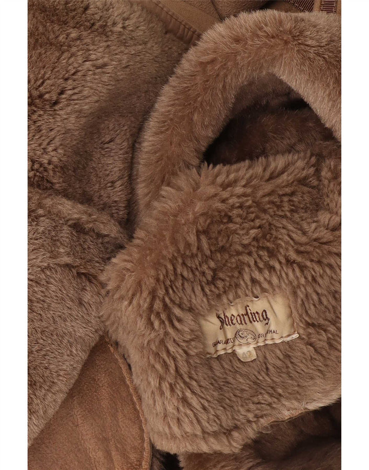 Vintage Dame Shearling Coat EU 42 Large Brown