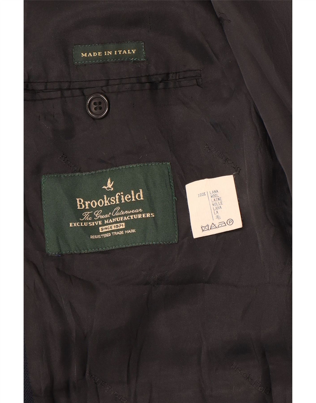 Brooksfield Herre 3-knaps blazerjakke UK 40 Stor marineblå uld