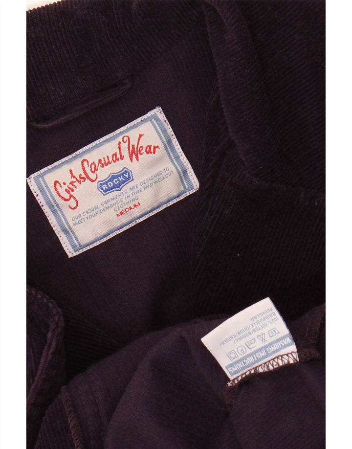 ROCKY Dame 5-knaps Corduroy Blazer Jakke UK 14 Medium Lilla Bomuld
