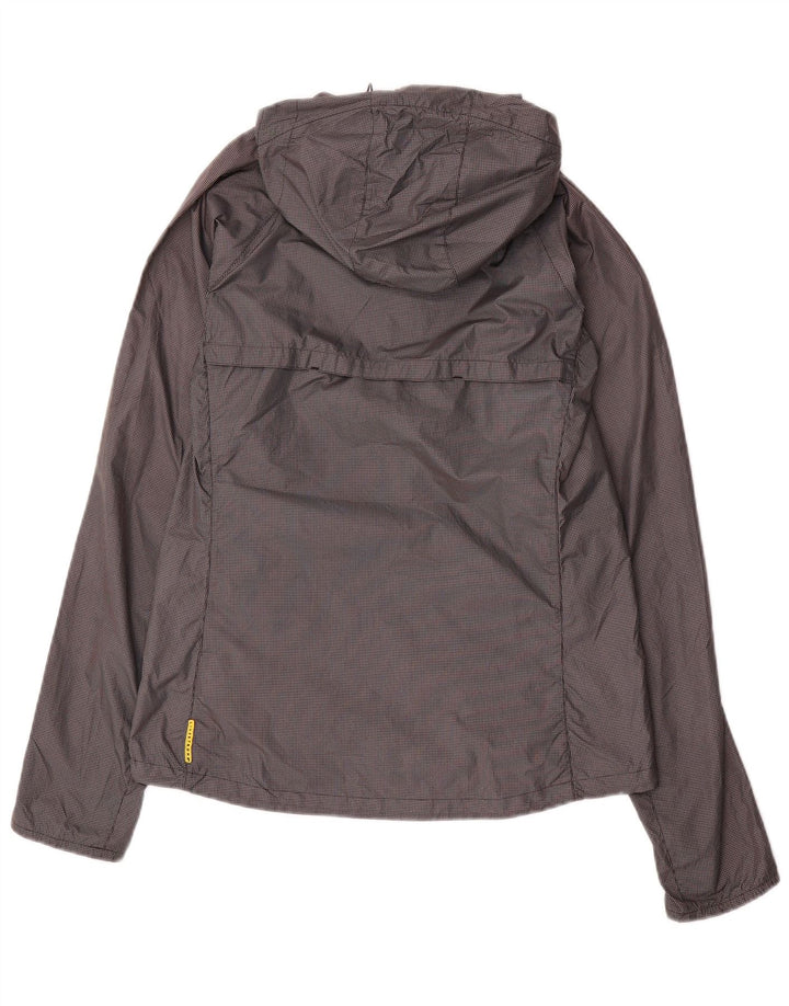 Nike Regnjakke med hætte til mænd UK 36 Small Grey Gingham Polyester
