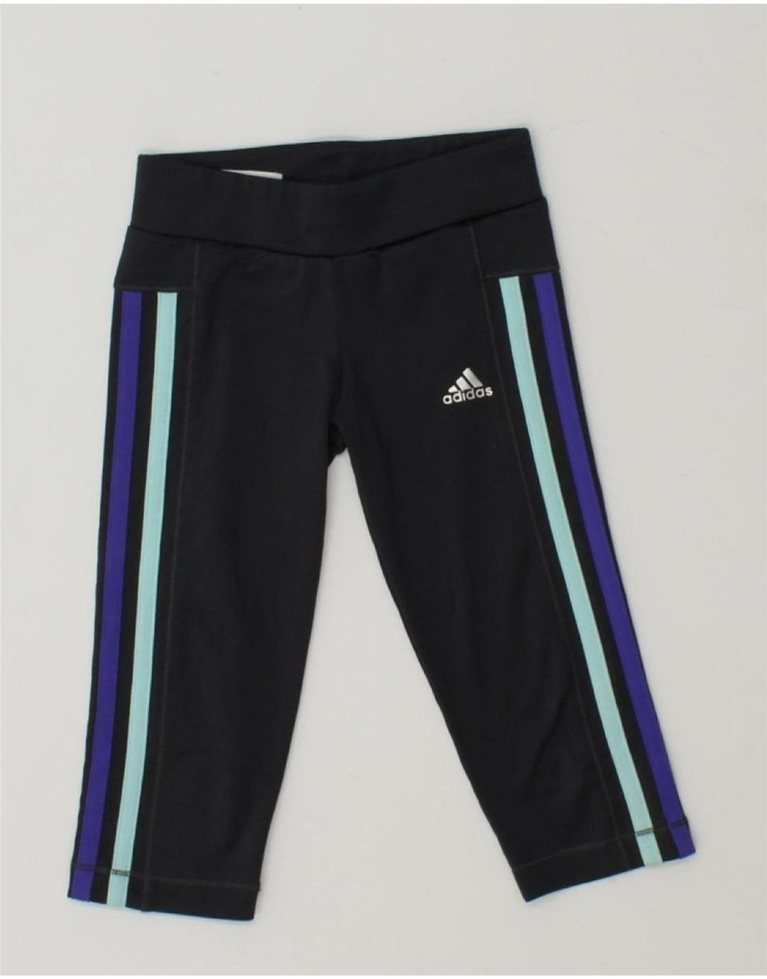ADIDAS Girls Leggings 4-5 Years Black Polyester Vintage Adidas and Second-Hand Adidas from Messina Hembry 