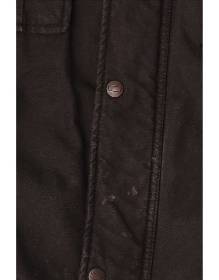 Levi's Herre Utility Jacket UK 42 XL Sort Bomuld