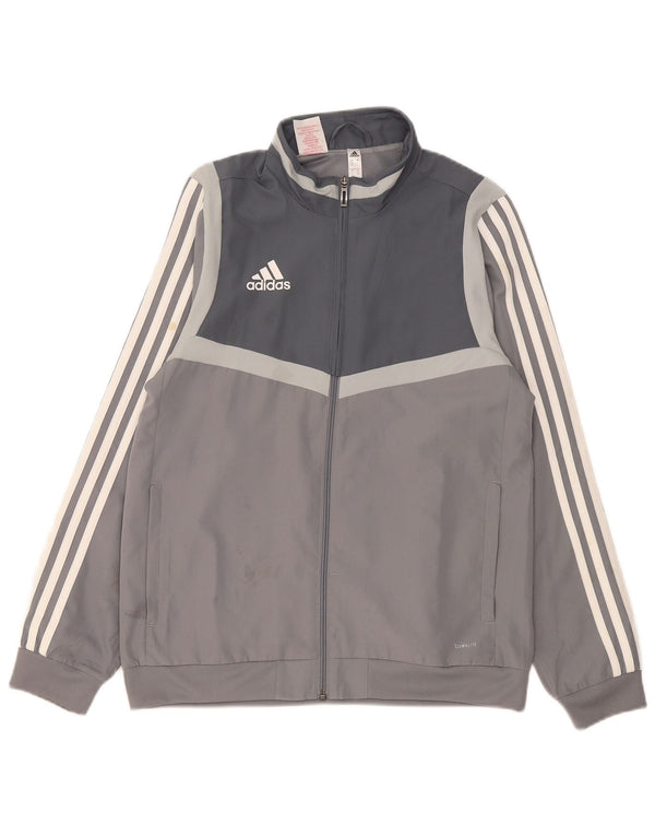Adidas drenge Climalite træningsdragt topjakke 13-14 år Grå Colourblock