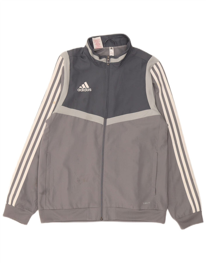 Adidas drenge Climalite træningsdragt topjakke 13-14 år Grå Colourblock