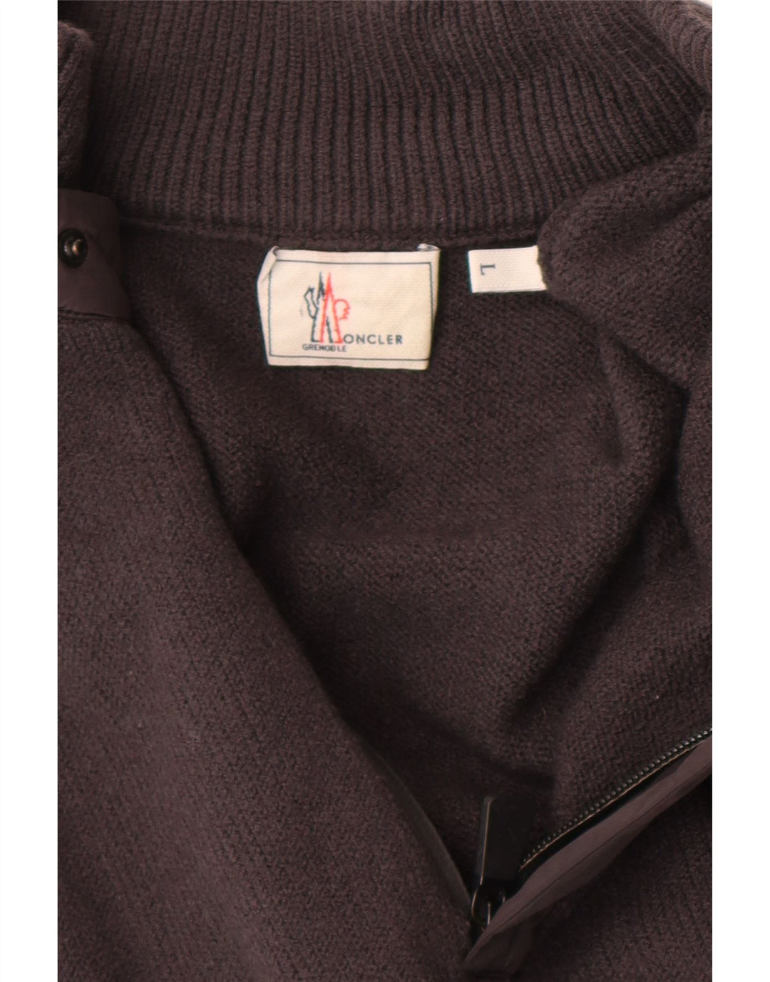 Moncler Herre Zip Neck Jumper Sweater Stor Grå Uld