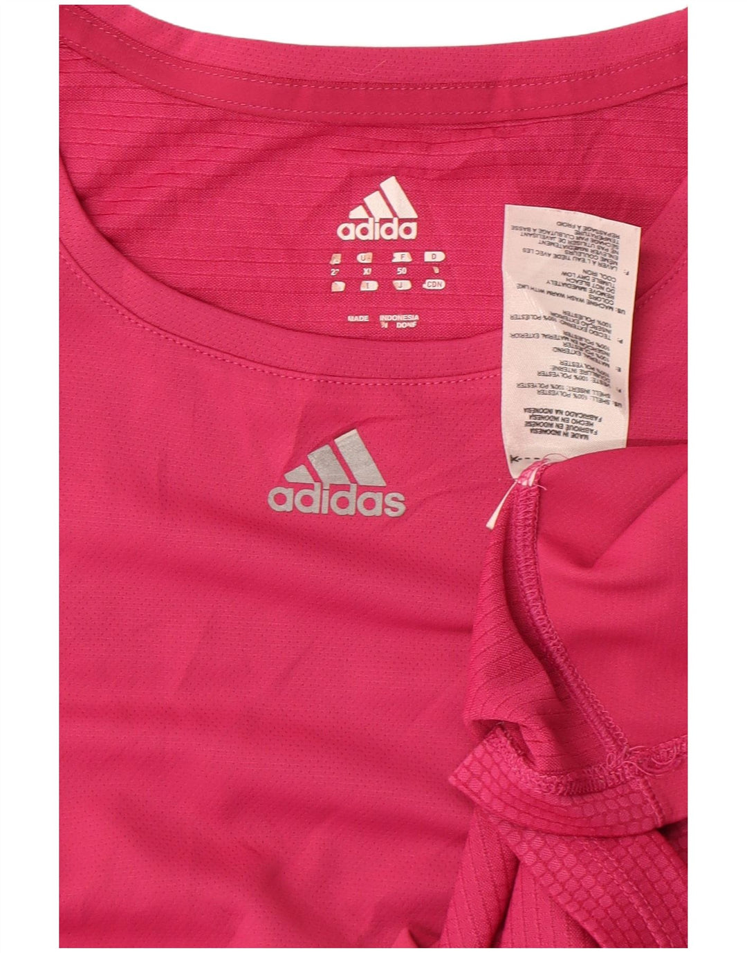 Adidas Dame T-Shirt Top UK 18 XL Pink Polyester