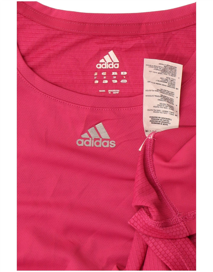 Adidas Dame T-Shirt Top UK 18 XL Pink Polyester