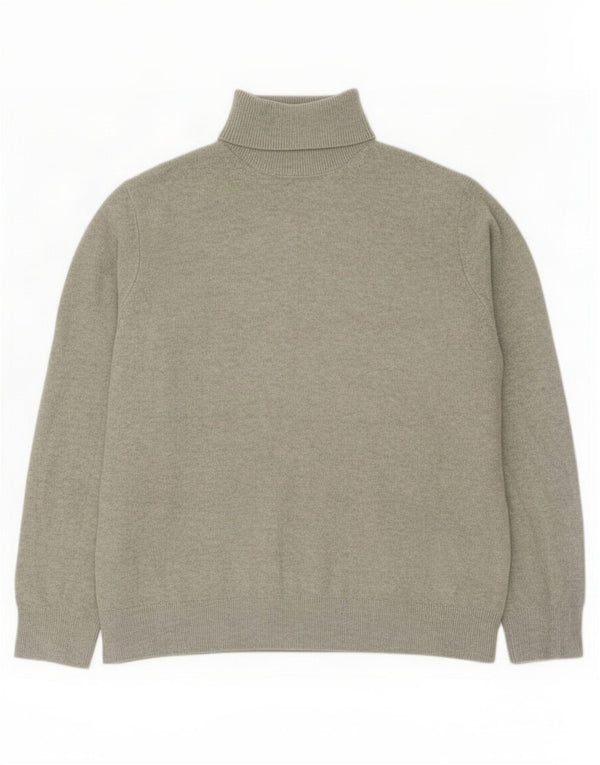 Marks & Spencer Womens Roll Neck Jumper Sweater UK 14 Medium Green