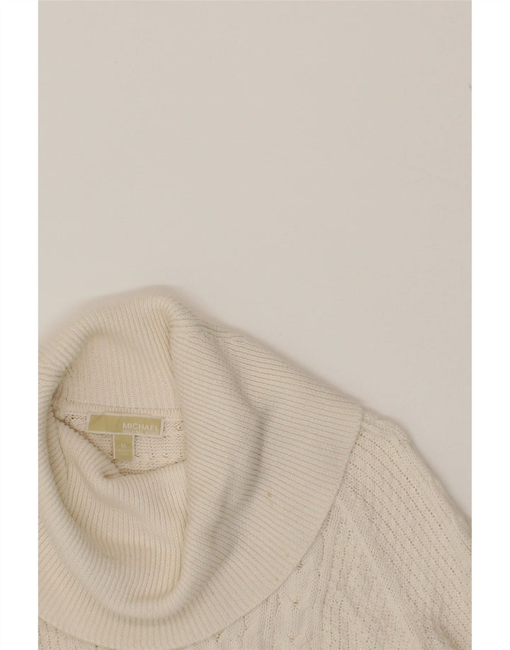 MICHAEL KORS Womens Roll Neck Jumper Sweater UK 14 Medium Off White Cotton Vintage Michael Kors and Second-Hand Michael Kors from Messina Hembry 