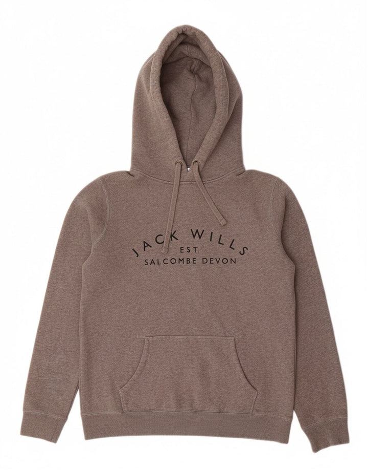JACK WILLS Womens Salcombe Devon Oversized Hoodie Jumper UK 10 Small Grey