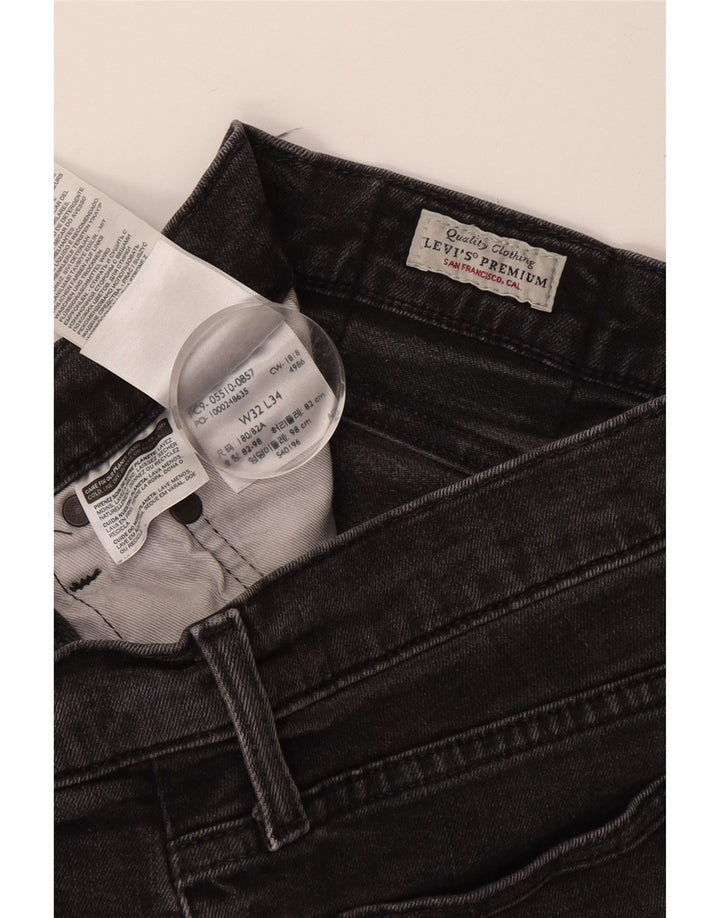 LEVI'S Slim Jeans til mænd W32 L34 Grå bomuld