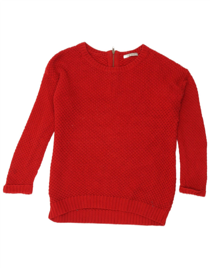 Marks & Spencer Dame Oversized Boat Neck Jumper Sweater UK 10 Small Red