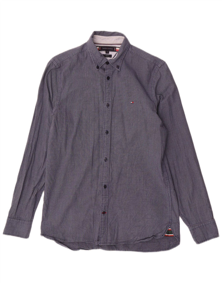 Tommy Hilfiger Herre Slim Fit skjorte Medium Navy Blue Check