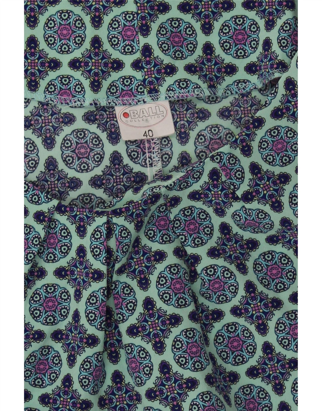 VINTAGE Womens Blouse Top IT 40 Small Blue Paisley Polyester Vintage Vintage and Second-Hand Vintage from Messina Hembry 