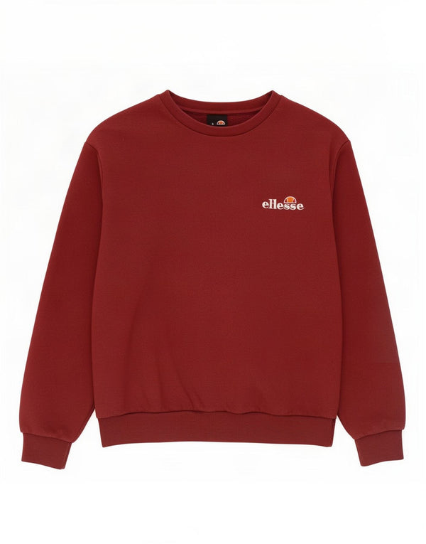Ellesse Womens Oversized Sweatshirt Jumper UK 8 Small Bourgogne Bomuld