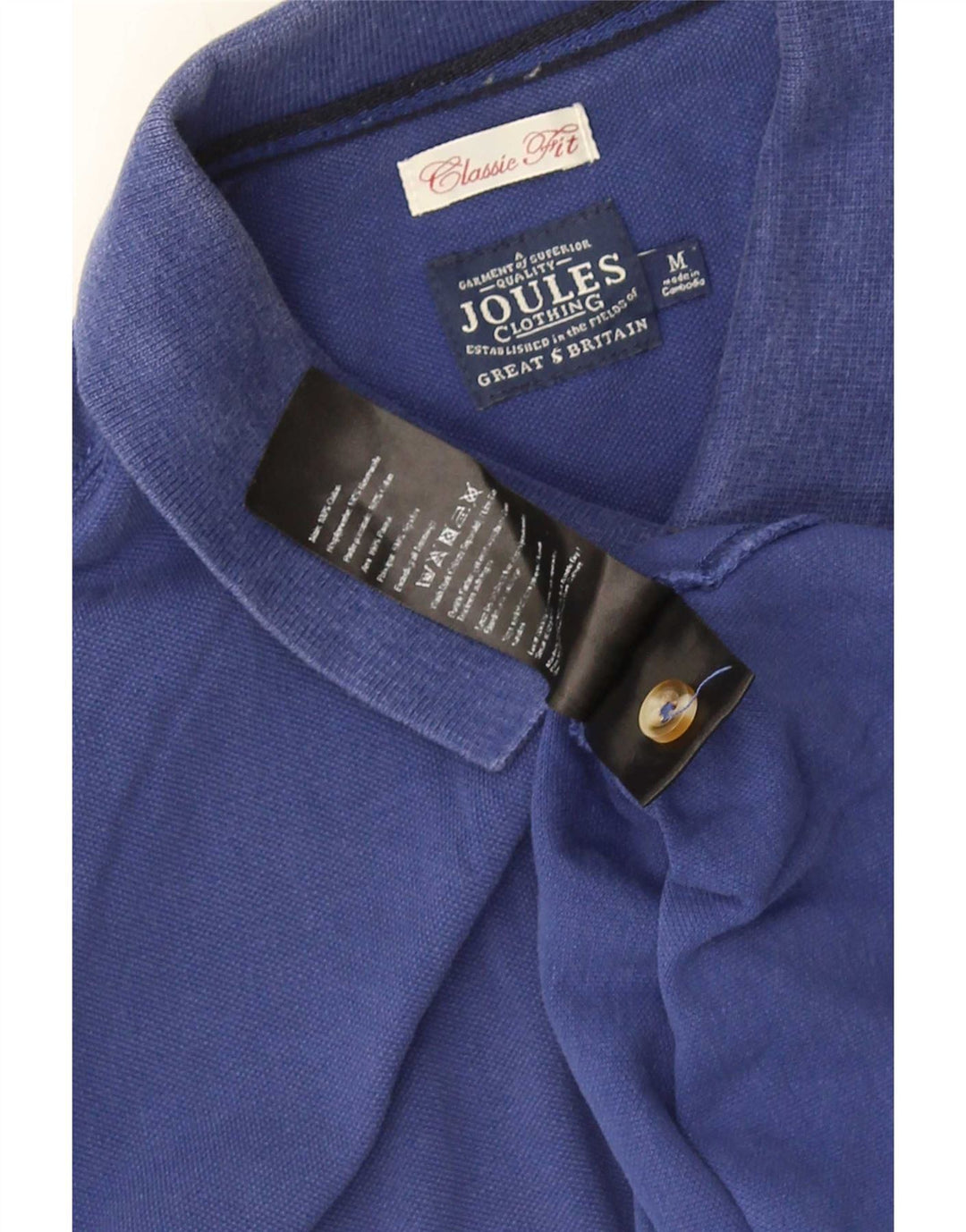 Joules herre klassisk pasform poloshirt mellemblå bomuld