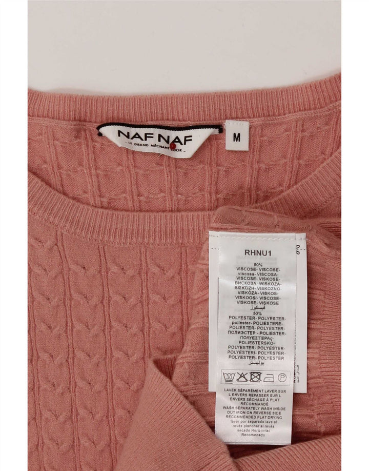 Naf Dame Boat Neck Jumper Sweater UK 12 Medium Pink Viscose
