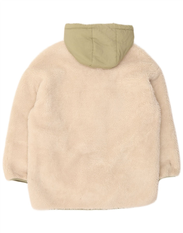 Zara Dame Oversized Hooded Windbreaker Jacket UK 10 Small Off White
