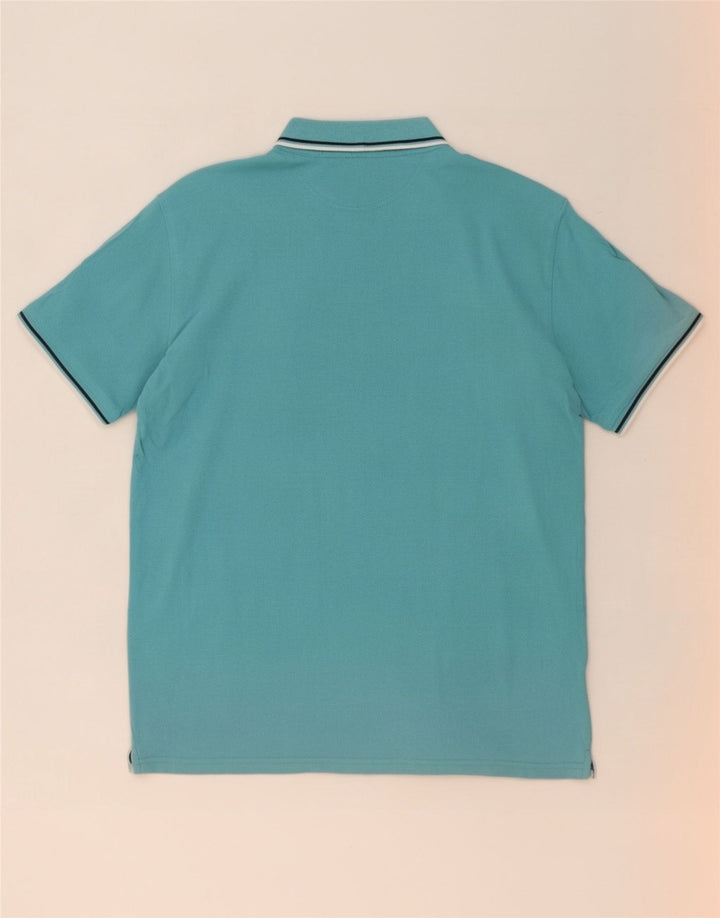 Champion herre poloshirt mellemblå stribet bomuld