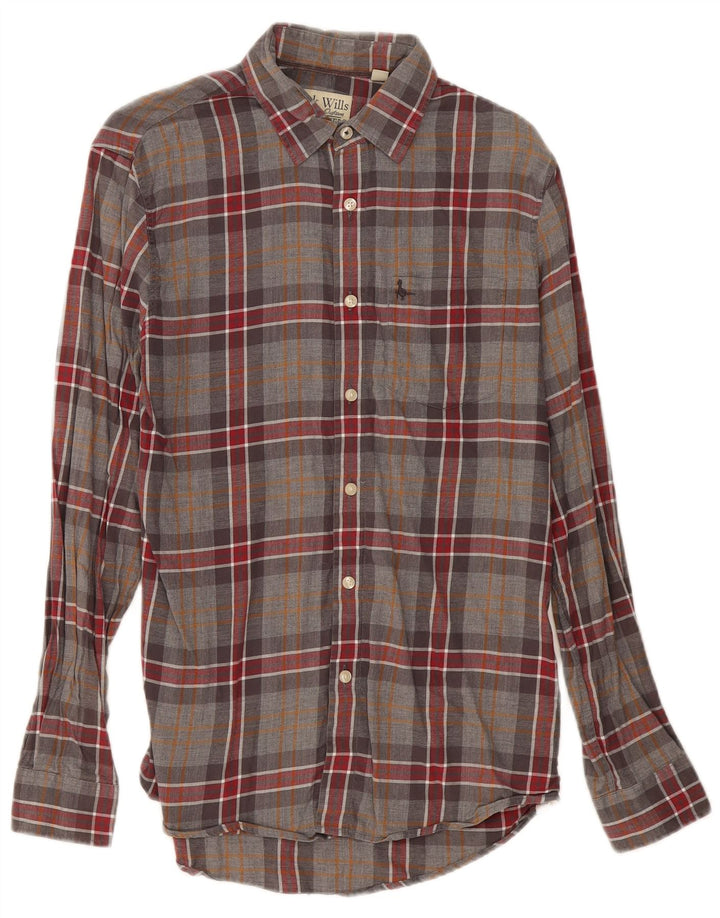 Jack Wills Herre flannel skjorte lille grå plaid bomuld
