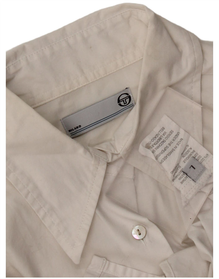Sergio Tacchini Dameskjorte UK 14 Stor Hvid Bomuld